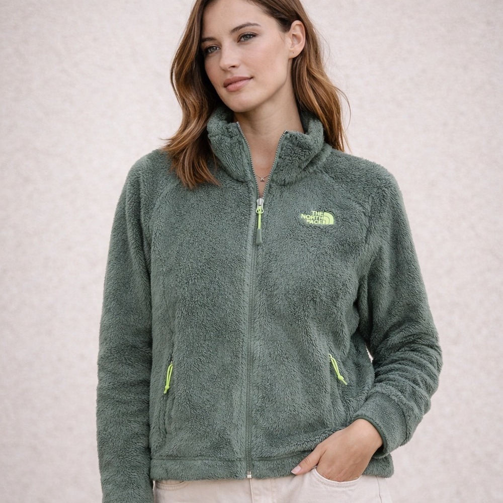 The‎ North Face Osito Fleece Jacket Womens XS Sage Green Lime Full Zip C782 F15